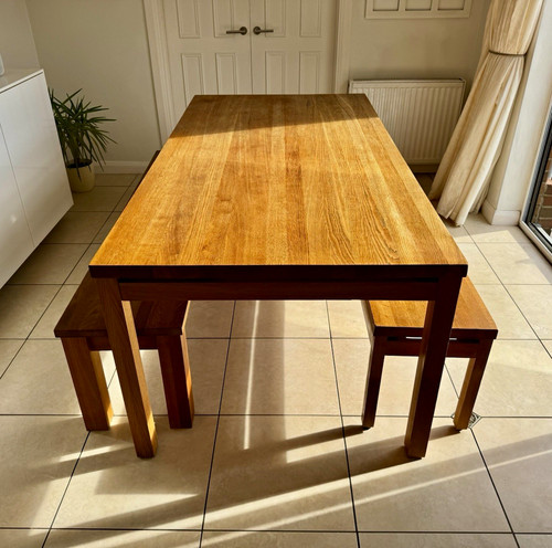 Oak rectangular dining table - oak,